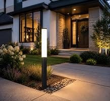 Customer photo review of RIRZ AURA | 70.9" Modern Wired Outdoor Bollard Light