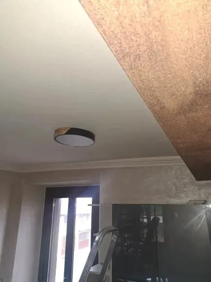Customer photo review of Square Wood Ceiling Light for Bedroom, Frosted Shade, 30 cm