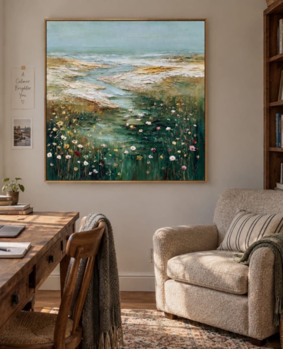 Customer photo review of Lily Marsh-Textured Landscape Painting