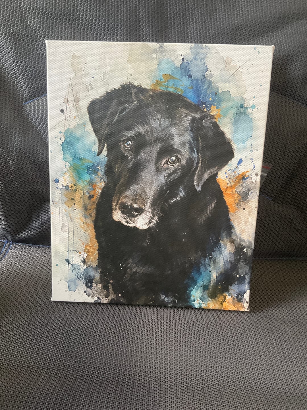 Customer photo review of Custom Pet Portrait Canvas - Contemporary Neutral