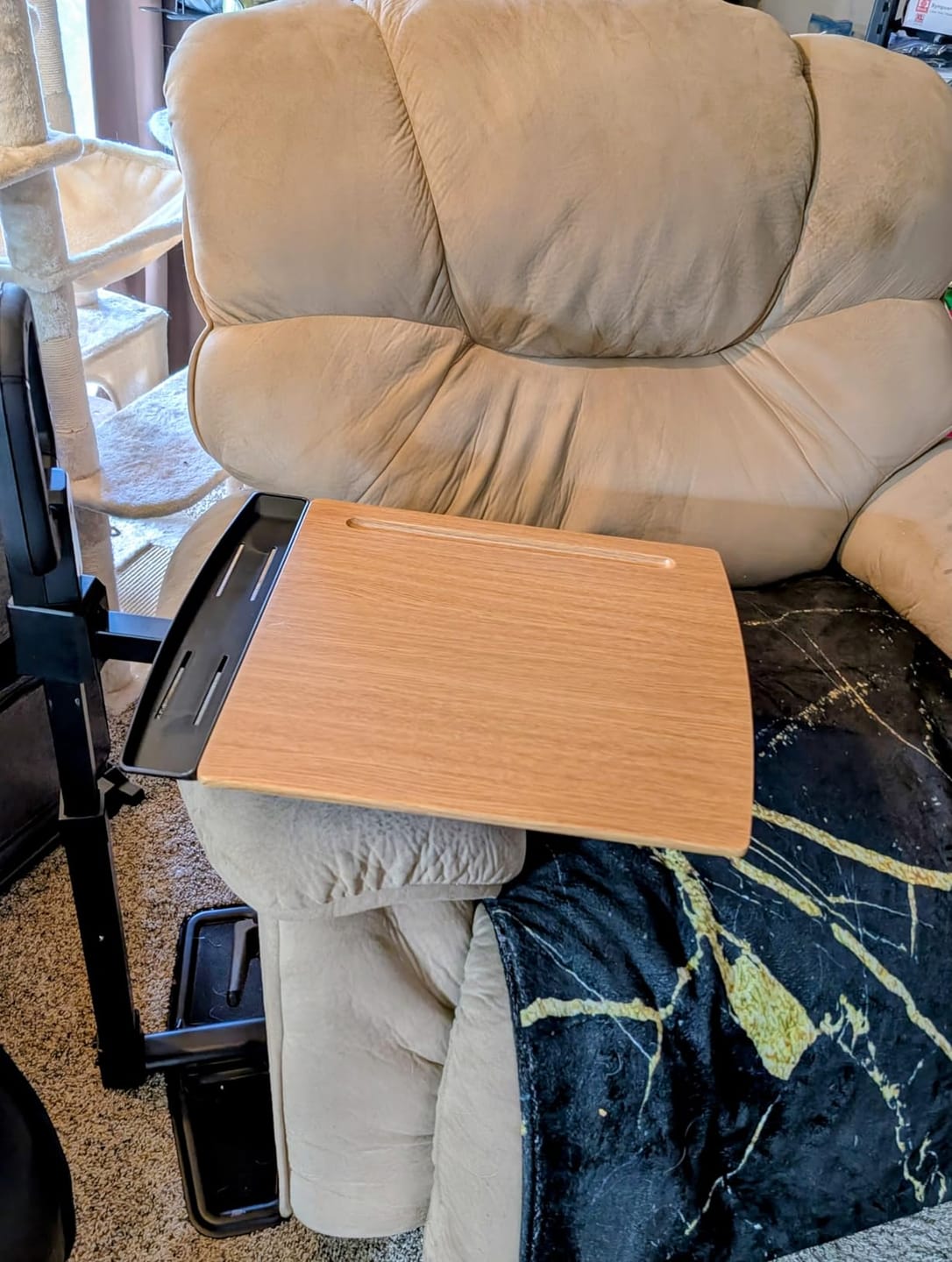 Customer photo review of Independence Tray Table with 360-Degree Swivel