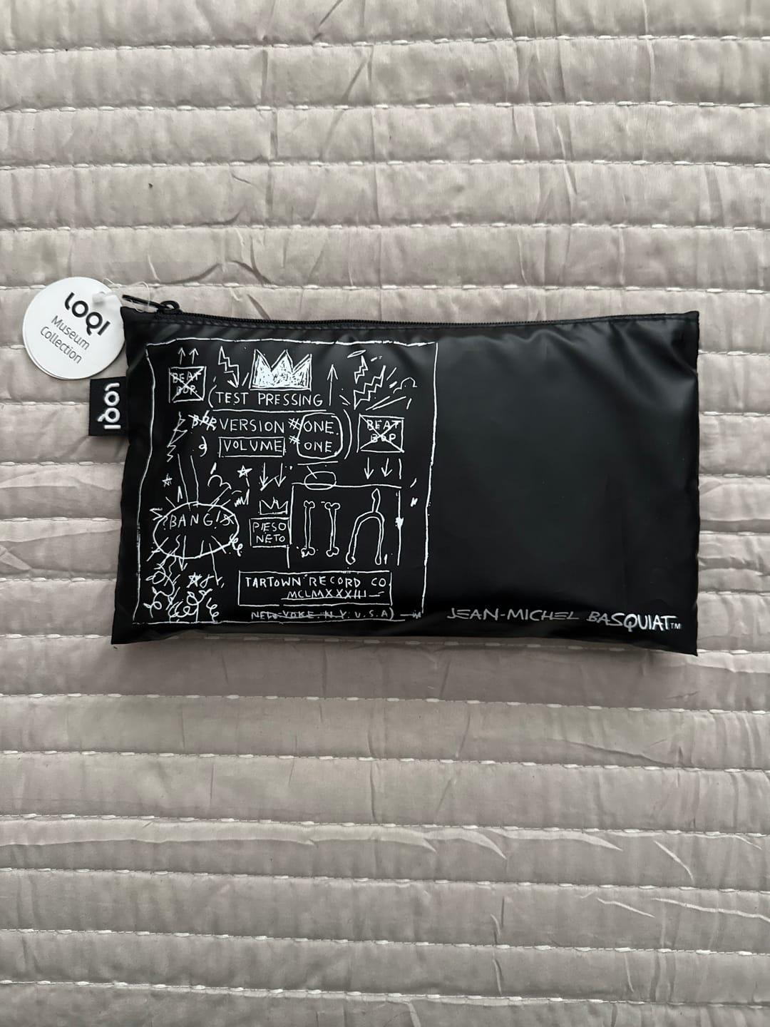 Customer photo review of Jean Michel Basquiat Crown Black Metallic Bag