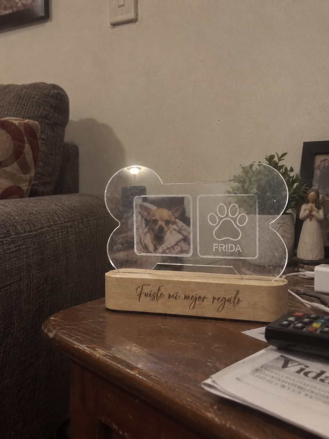 Customer photo review of Lámpara Memorial de Tu Perro