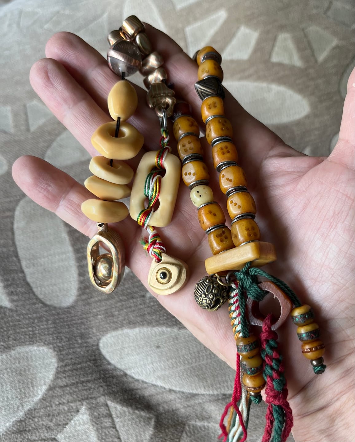 Customer photo review of Sacred "Circle of Fate" Copper-Inlay Dice Mala