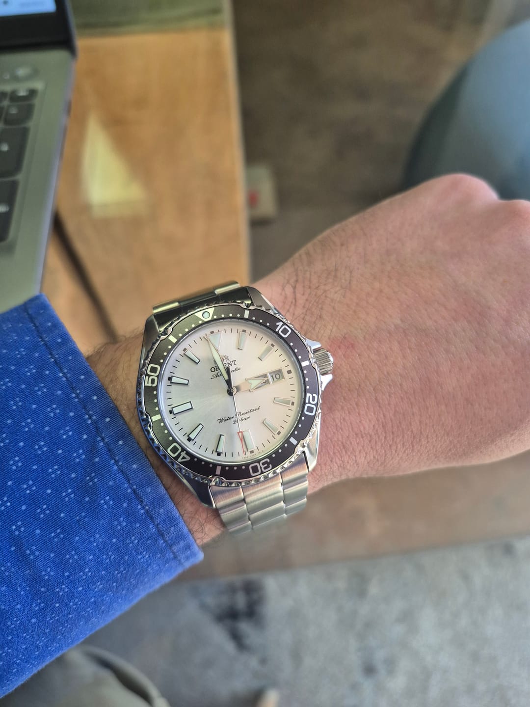 Customer photo review of Orient Mako Kamasu 42mm White Dial Steel Automatic Watch RA-AA0825S39B
