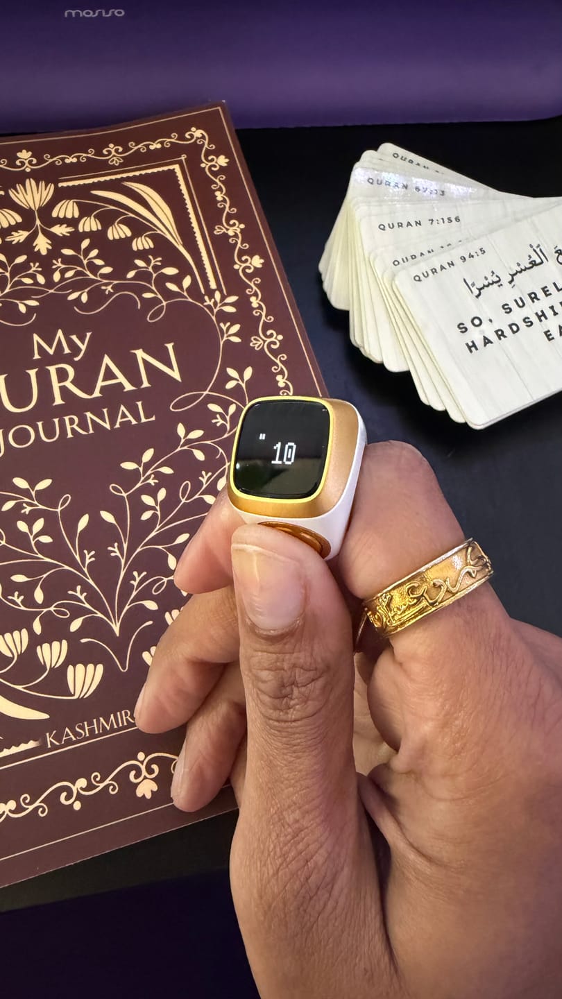 Customer photo review of ZIKR Smart Ring – White Digital Tasbih