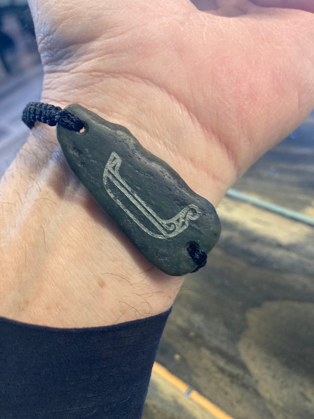Customer photo review of Engraved Pounamu Bracelet
