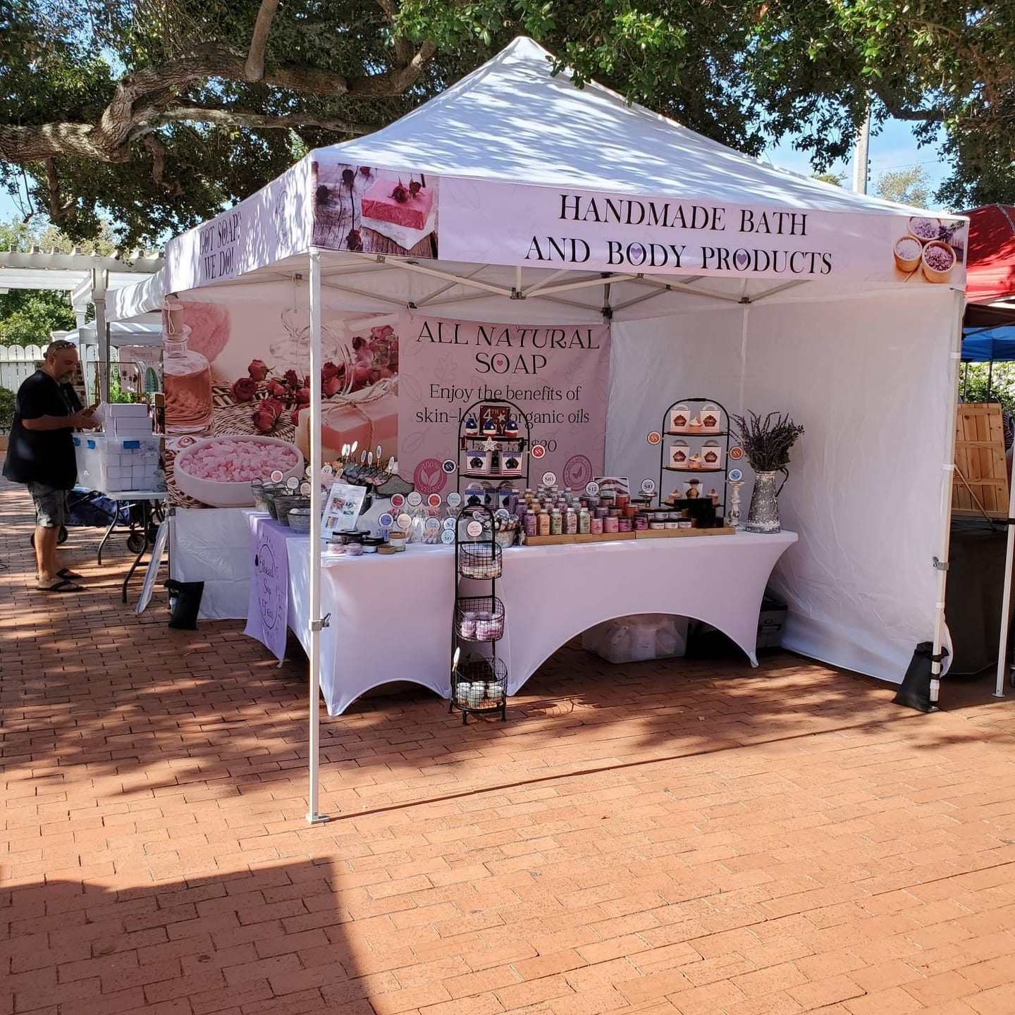 Customer photo review of Custom 10×10 Canopy Wrap Banner for Vendor Tents