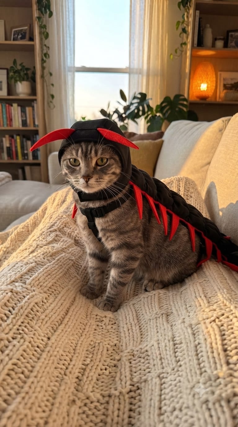 Customer photo review of traje de gato 3D centipeda