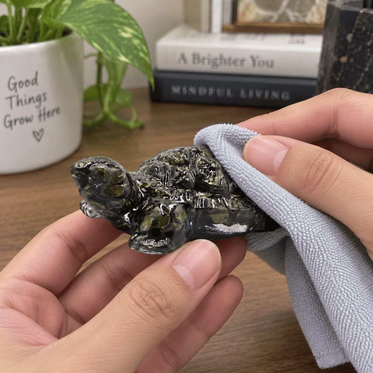 Customer photo review of Pyrite Tortoise Statue