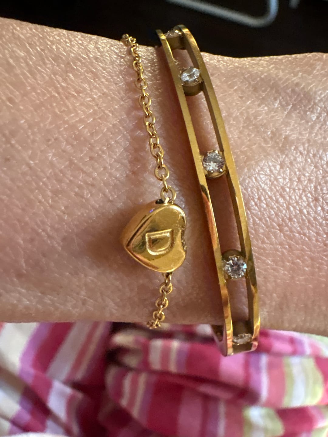 Customer photo review of Sofia Crystal & Gold Bangle