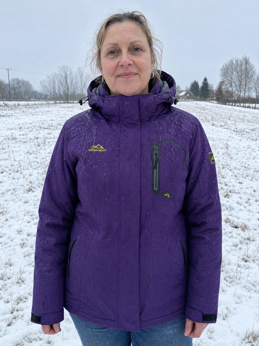 Customer photo review of Warme Outdoor Winterjacke Damen – wind- & wasserdicht