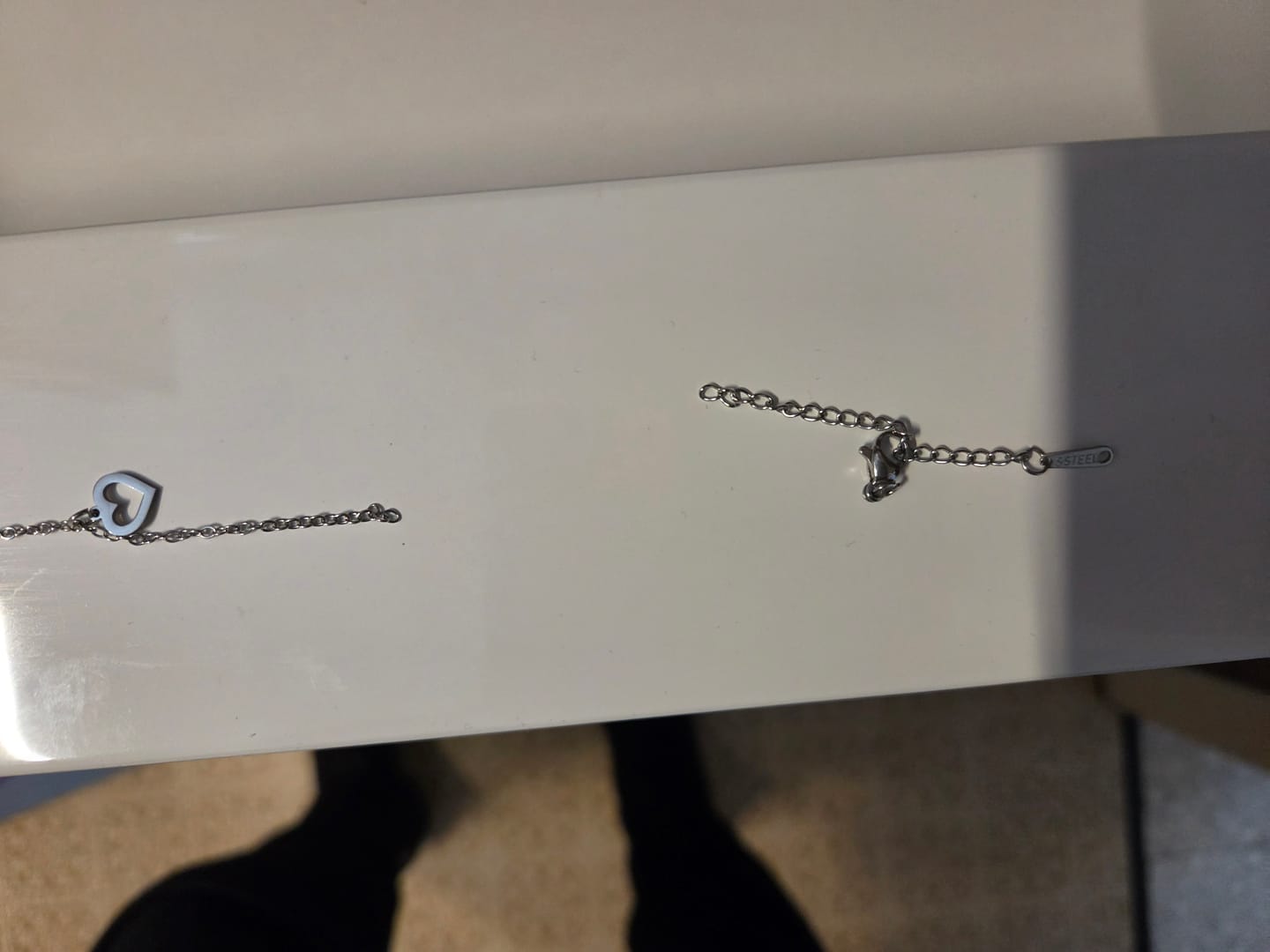Customer photo review of Heart & Crystal Anklet