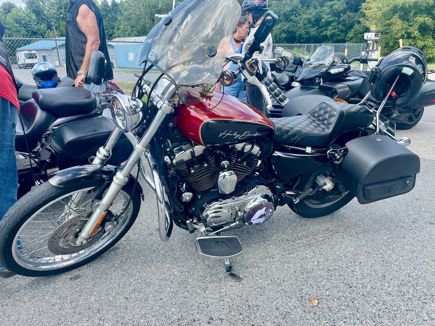 Customer photo review of Iron Born Diamond Stitch 2-Up Seat For Harley Sportster 1200 Custom XL1200C Black