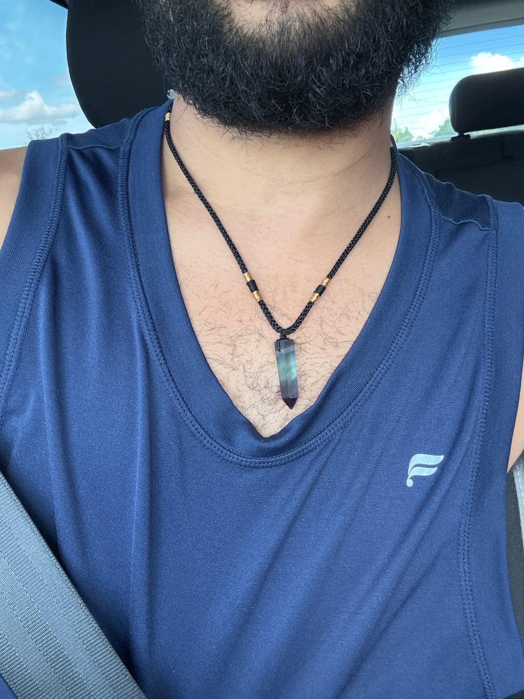 Customer photo review of Natural Fluorite Necklace