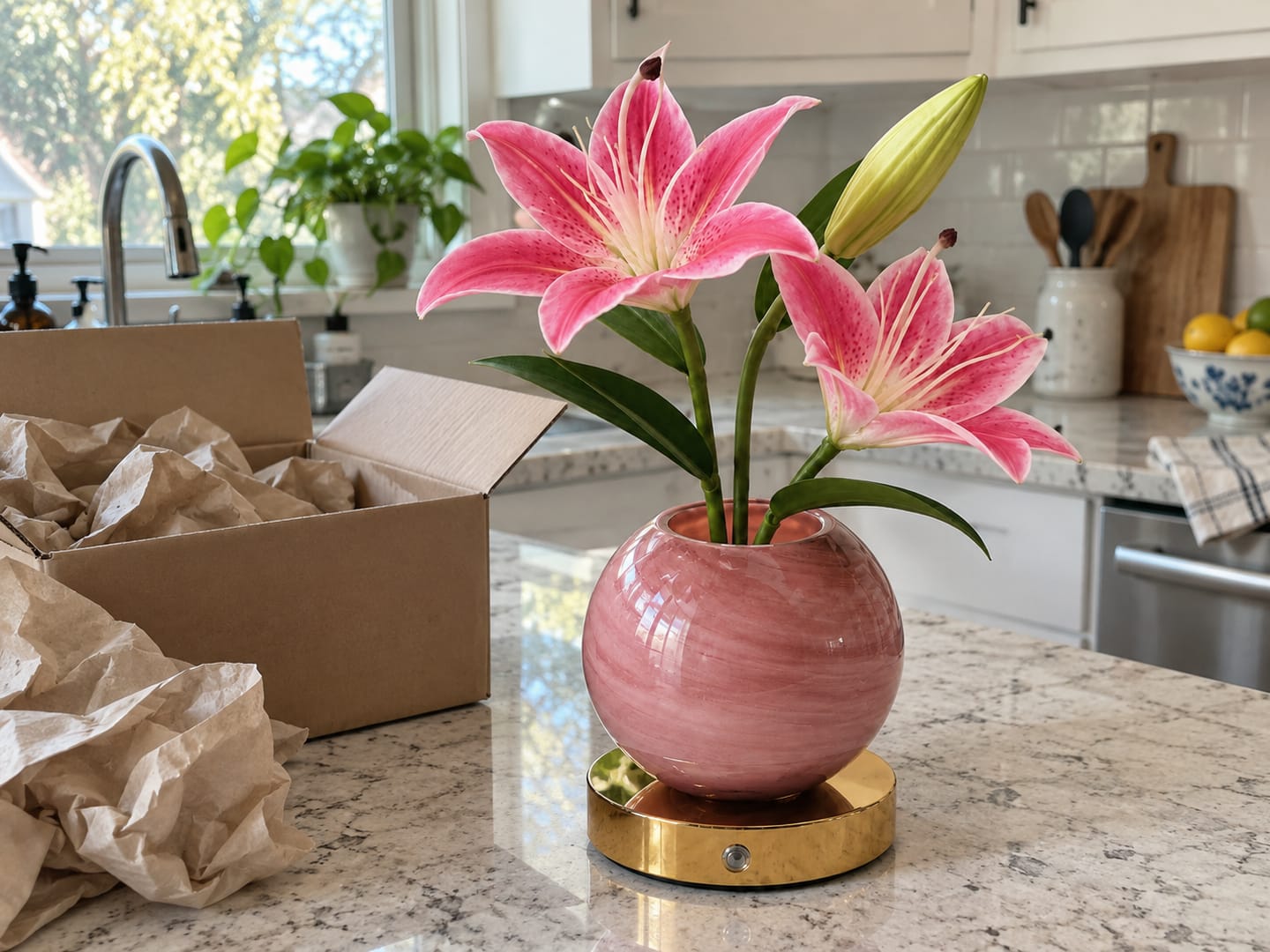 Customer photo review of Lily Bloom Lamp
