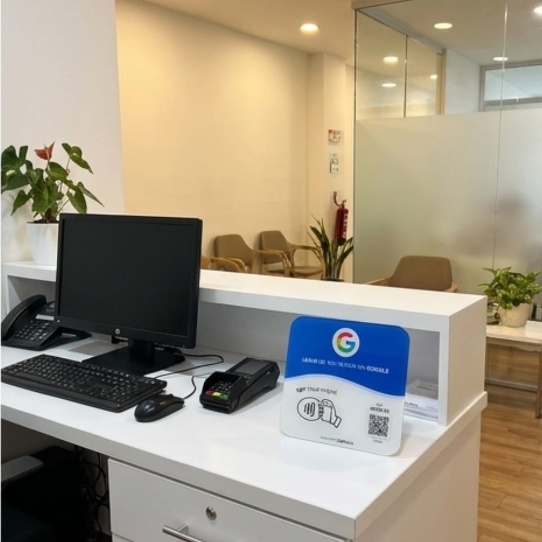 Customer photo review of Feelovo™ Placa Reseñas de Google