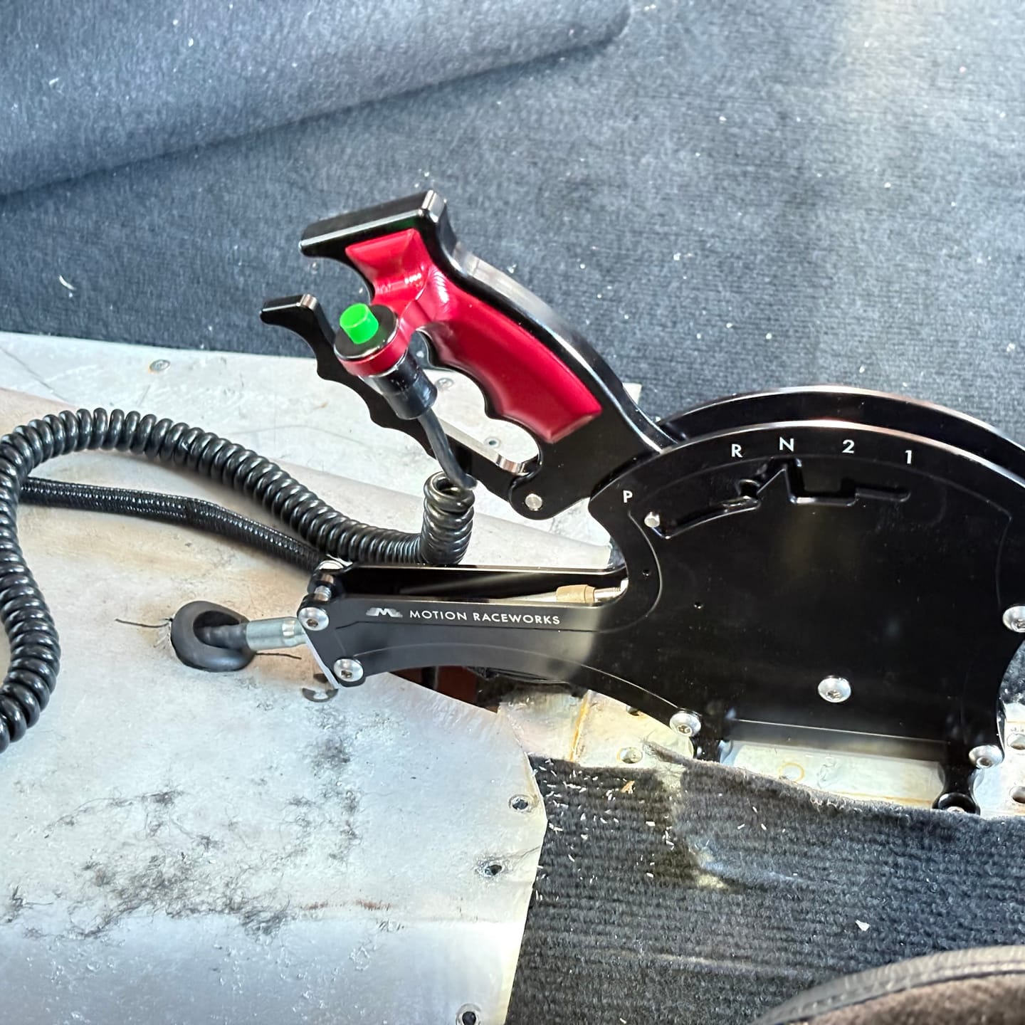 Customer photo review of Operator Button Billet Shifter Grip Set Red (Button Not Included)