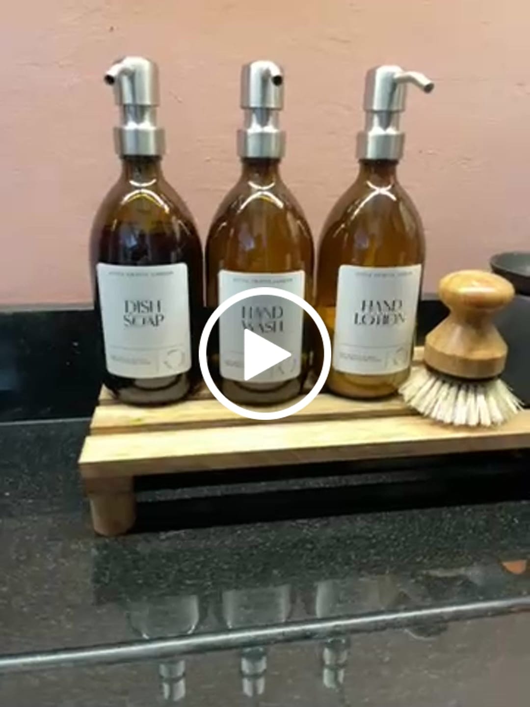 Customer video review of 500ml Amber Glass Bottle with Metal Pump White Label