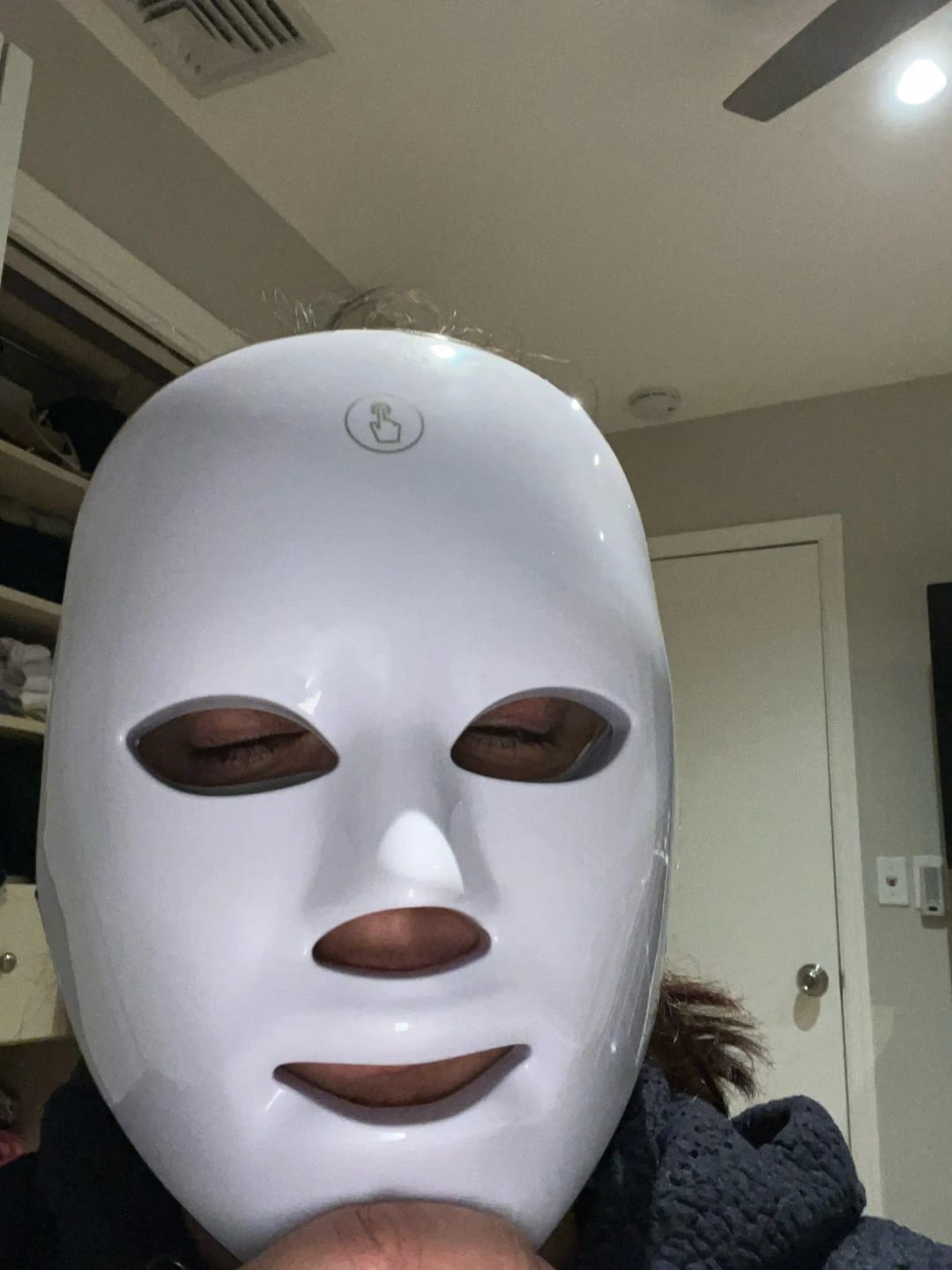 Customer photo review of Red Light Mask – LED Red Light Therapy Face Mask for Skin