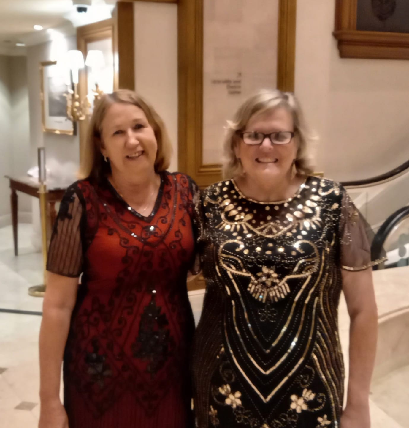 Customer photo review of Plus Size Halle Flapper Dress - Black & Gold