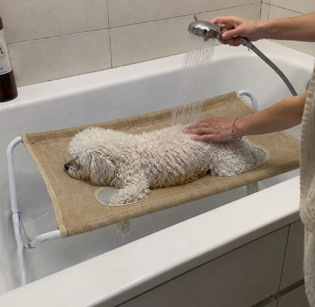 Customer photo review of Mesa Plegable para Cuidado de Mascotas