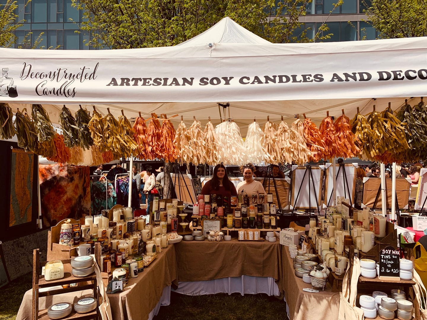 Customer photo review of Custom 10×10 Canopy Wrap Banner for Vendor Tents