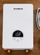 Customer photo review of Camplux Electric Point of Use Tankless Hot Water Heater, 4.5kW at 110~120V