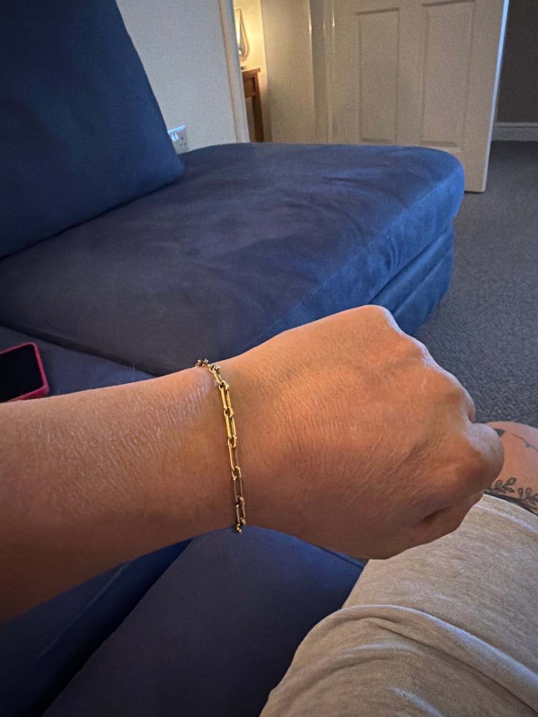 Customer photo review of Modern Paper Clip Chain Bracelet