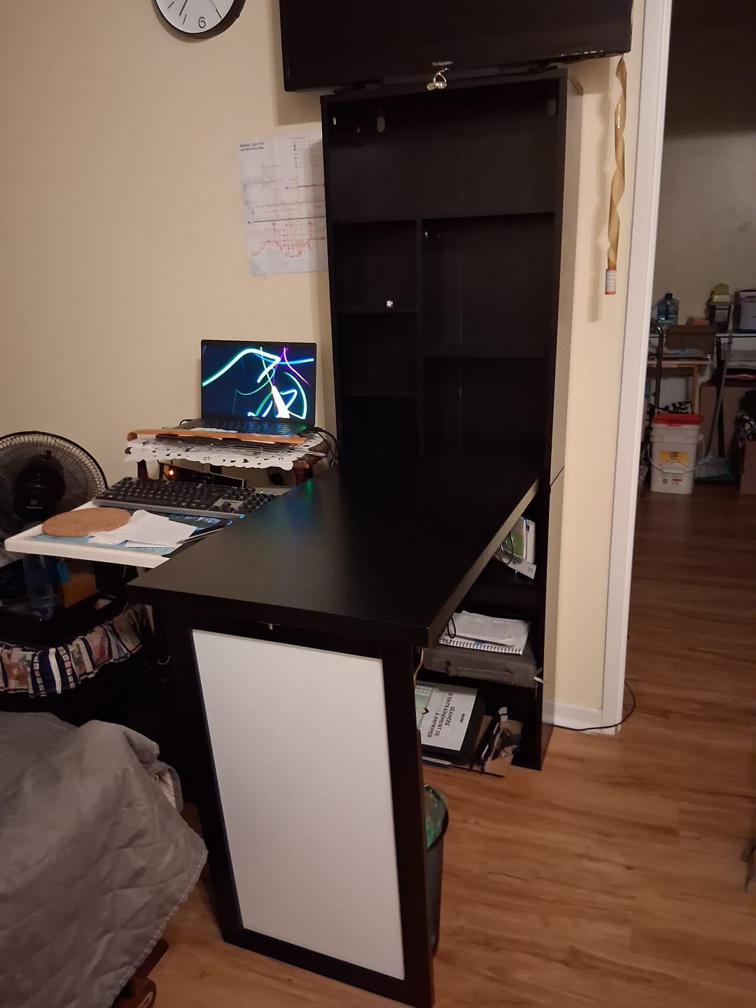 Customer photo review of Wall Mount Folding Desk with Whiteboard - Black