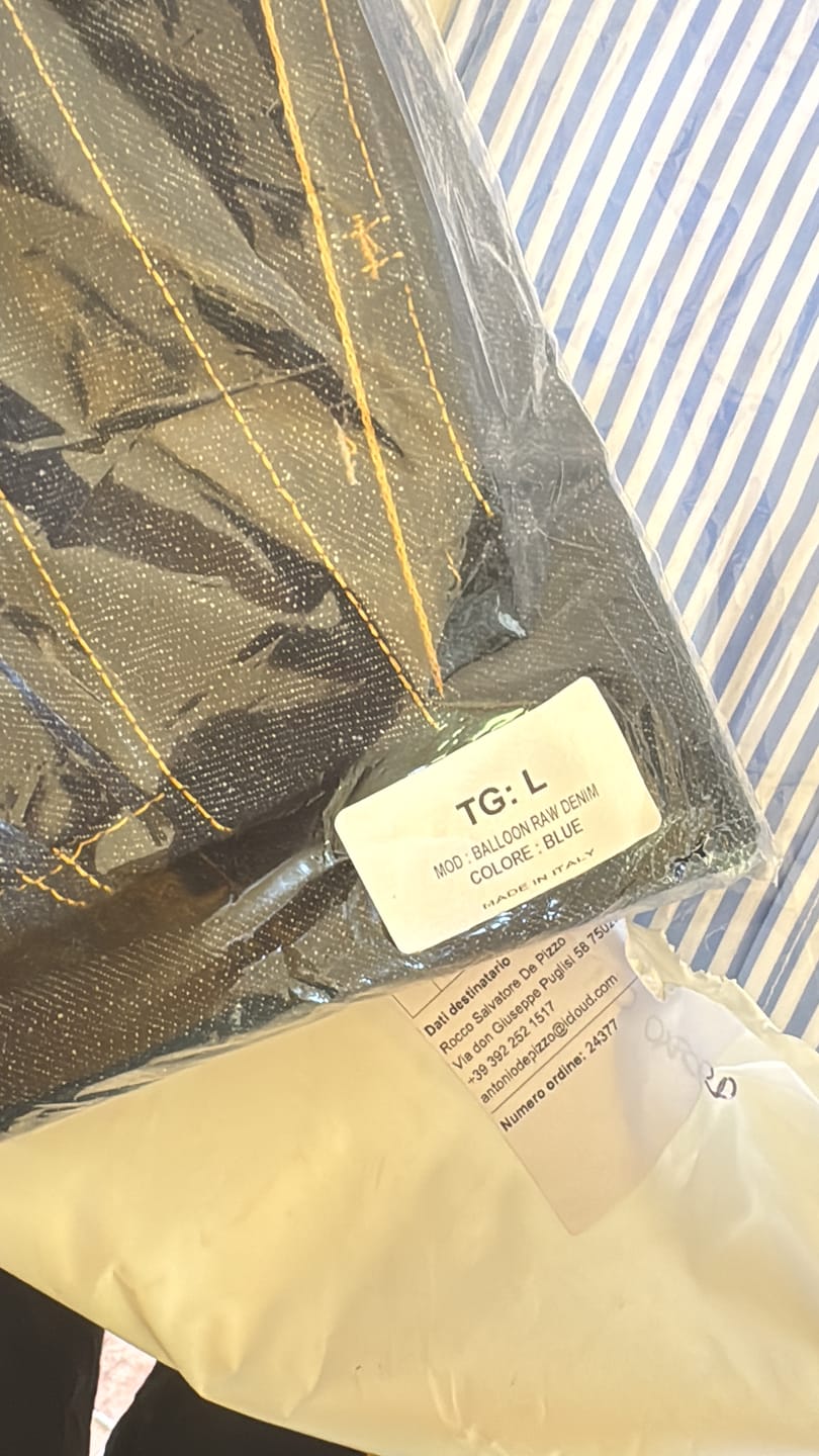 Customer photo review of Balloon Pants Raw Denim Black