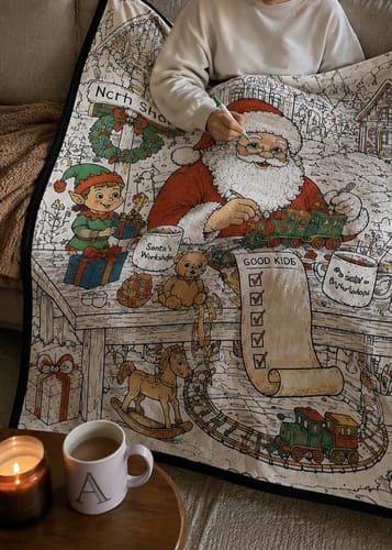 Customer photo review of Custom Blanket - For Adults, Kids - DIY Christmas Doodle Blanket
