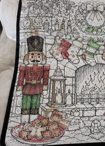 Customer photo review of Custom Blanket - For Adults, Kids - DIY Christmas Doodle Blanket
