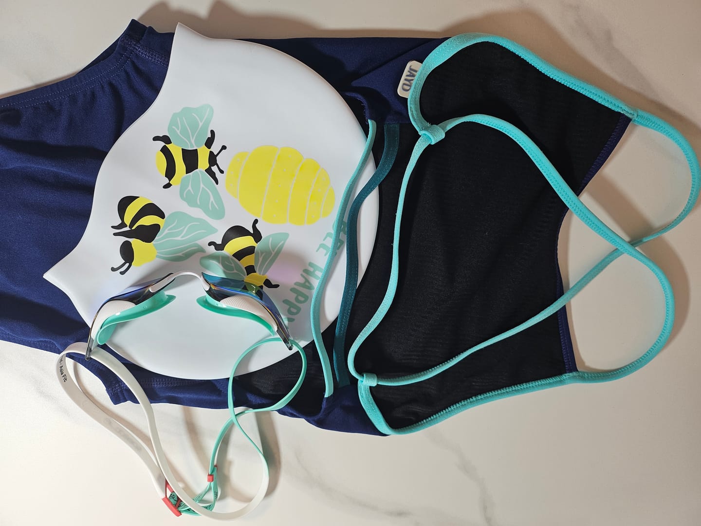 Customer photo review of JAYD Swim Cap - Bee Happy