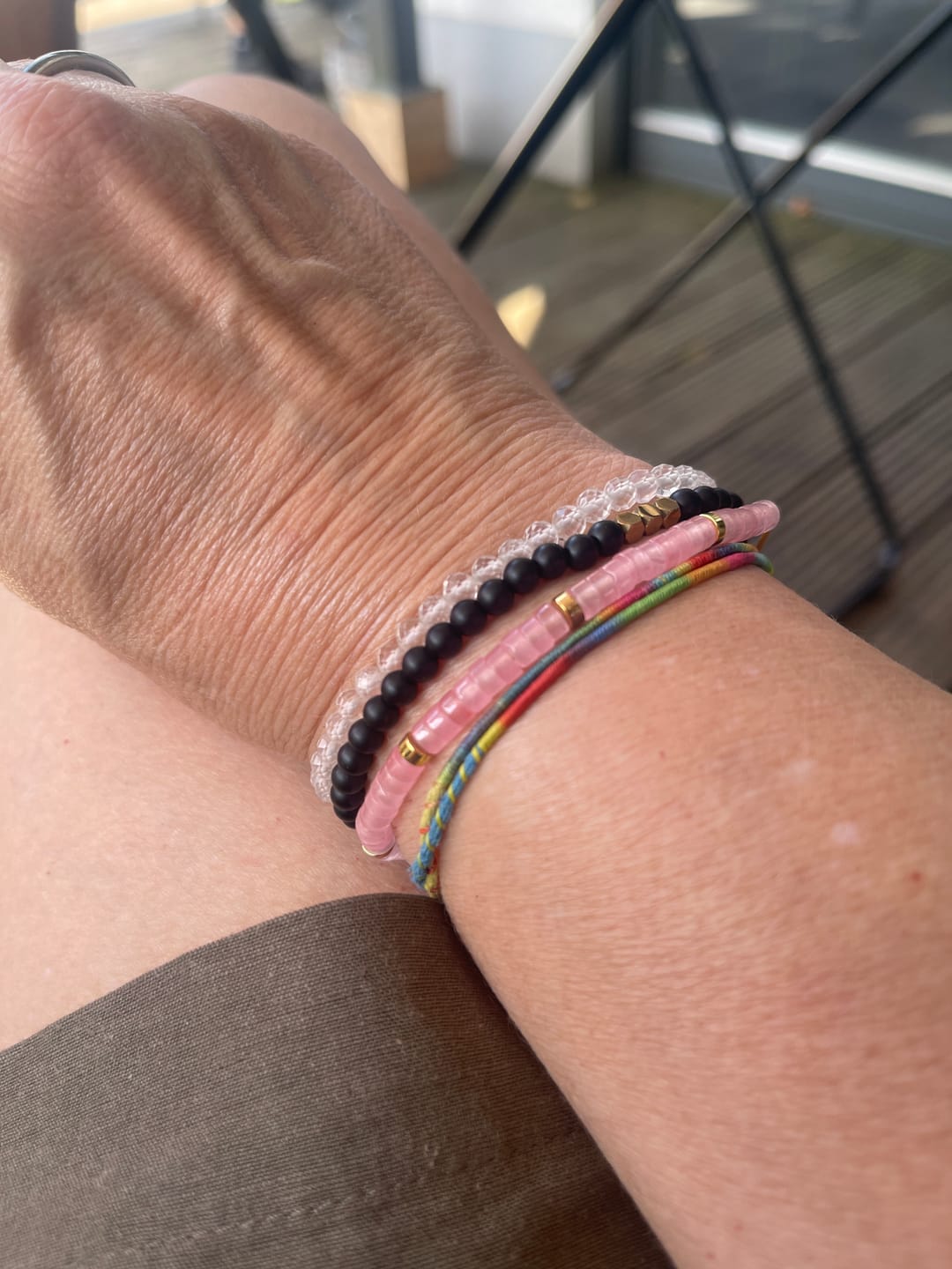 Customer photo review of Rosenquarz Armband - Natur