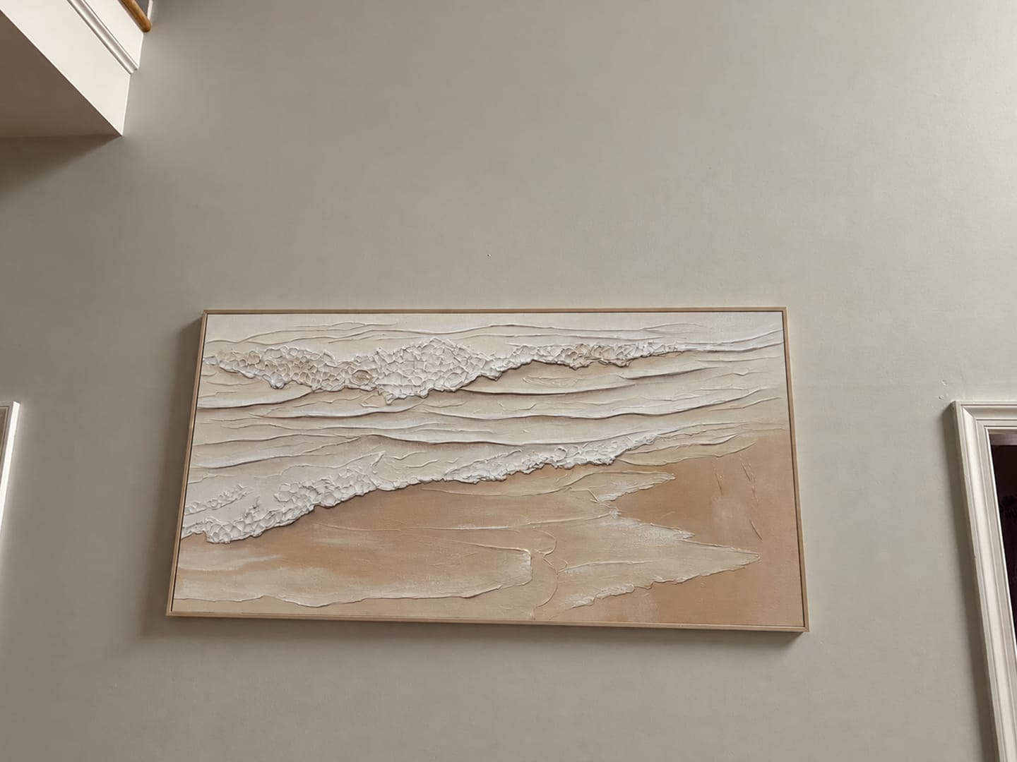 Customer photo review of Beige and Brown Sea & Sky Abstract Textured Wall Art #MS140