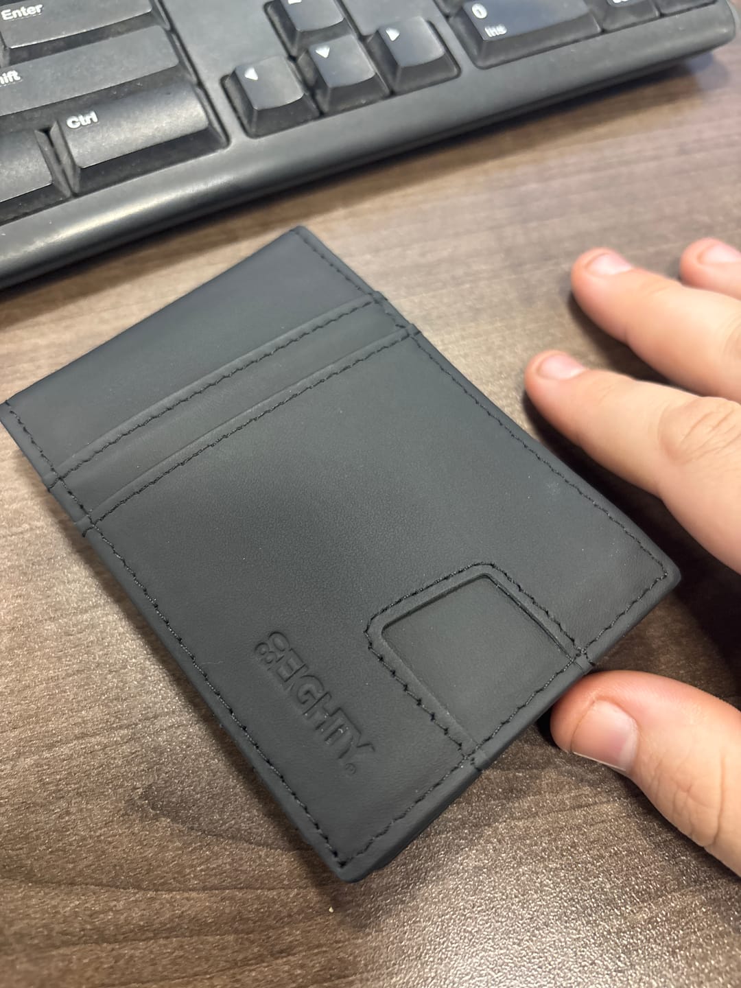 Customer photo review of 80Eighty® Matte Black Leather Wallet