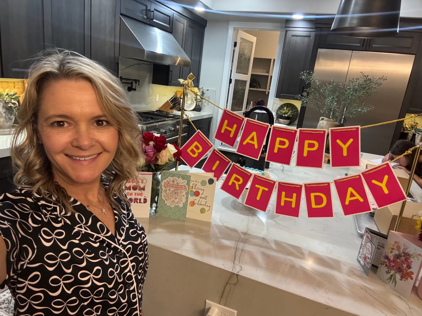 Customer photo review of Pink and Yellow Birthday Centerpiece (Stand + Banner)