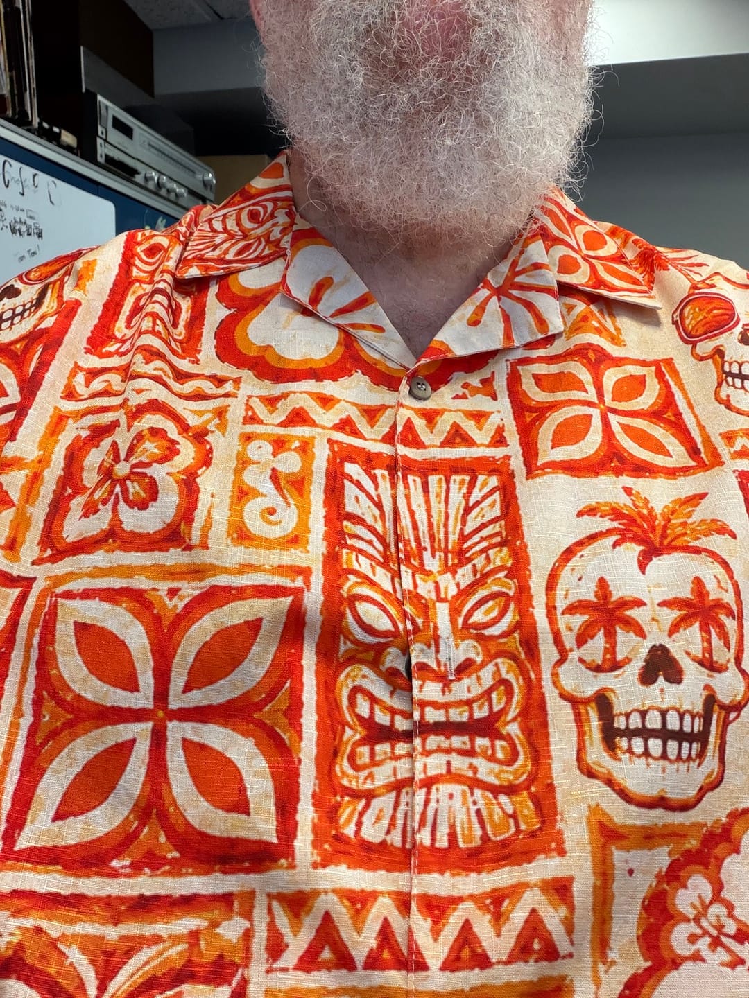 Customer photo review of ALOHA SKULL PATCHWORK CAMP SHIRT  - TLHG0608265