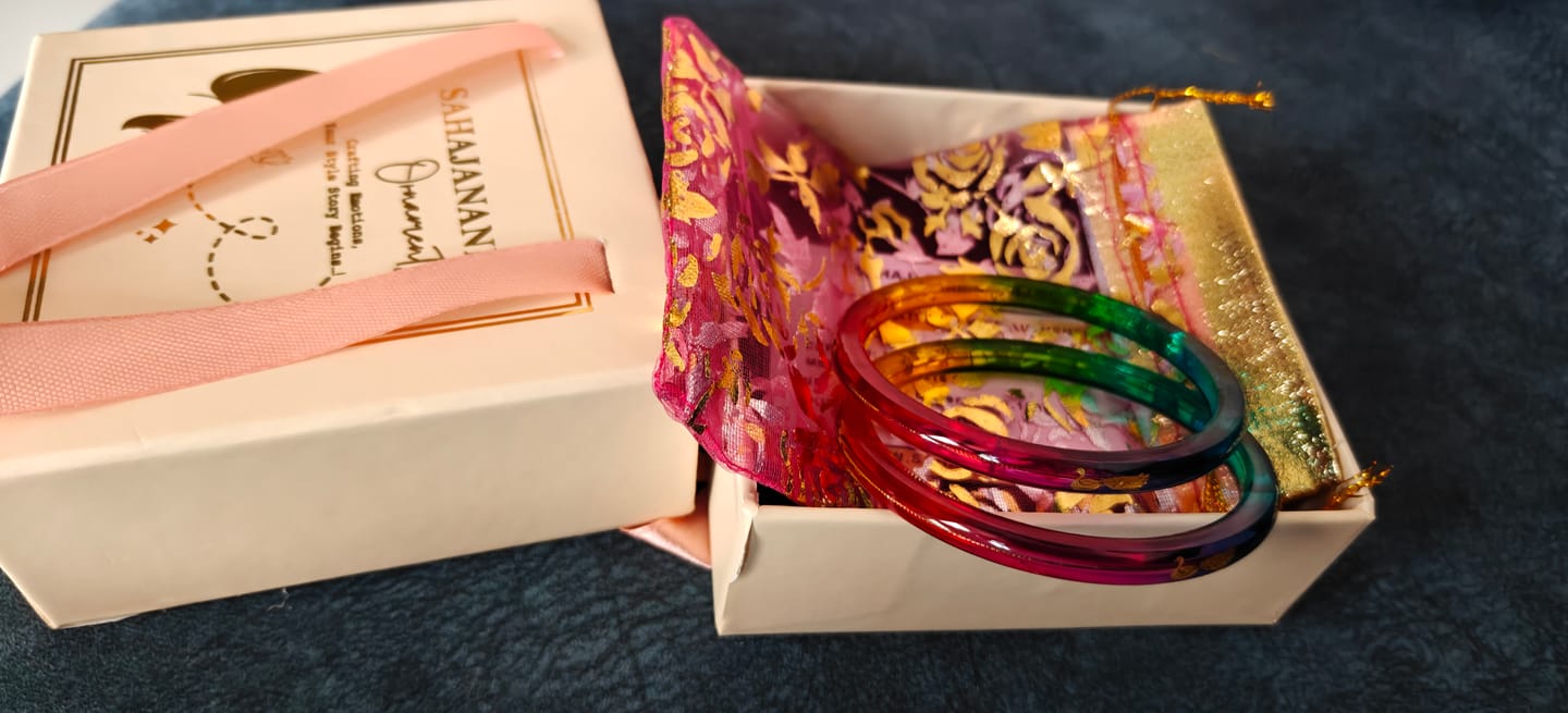 Customer photo review of "Mayur A Colorful Peacock Style!" - 916 22k Gold Bangles (Multicolour)
