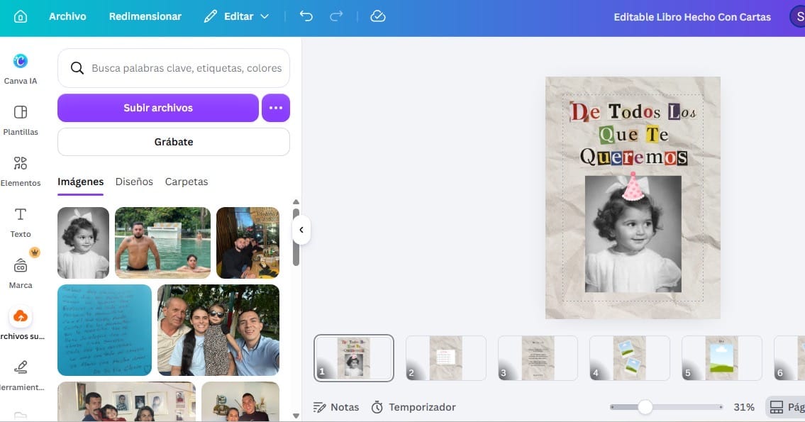 Customer photo review of Libro Digital Editable de Cartas y Recuerdos