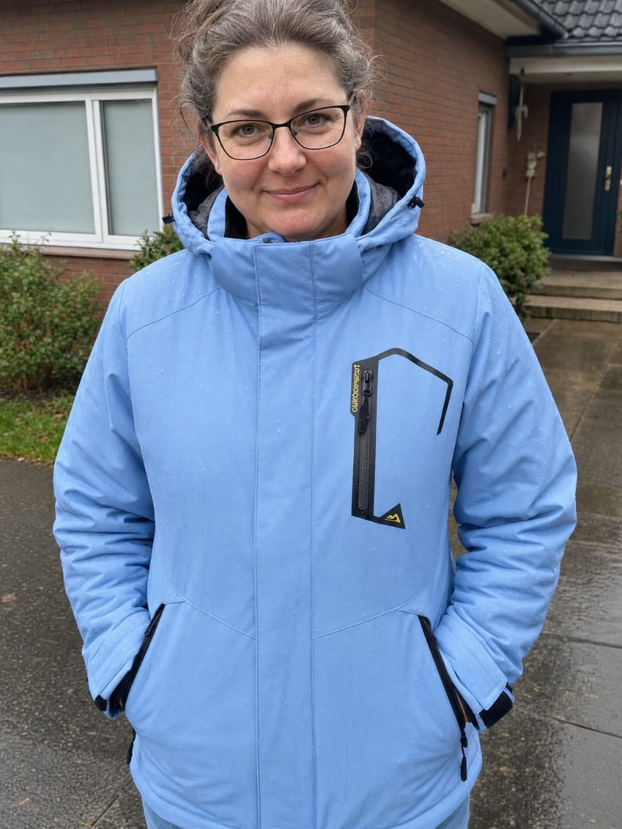 Customer photo review of Warme Outdoor Winterjacke Damen – wind- & wasserdicht