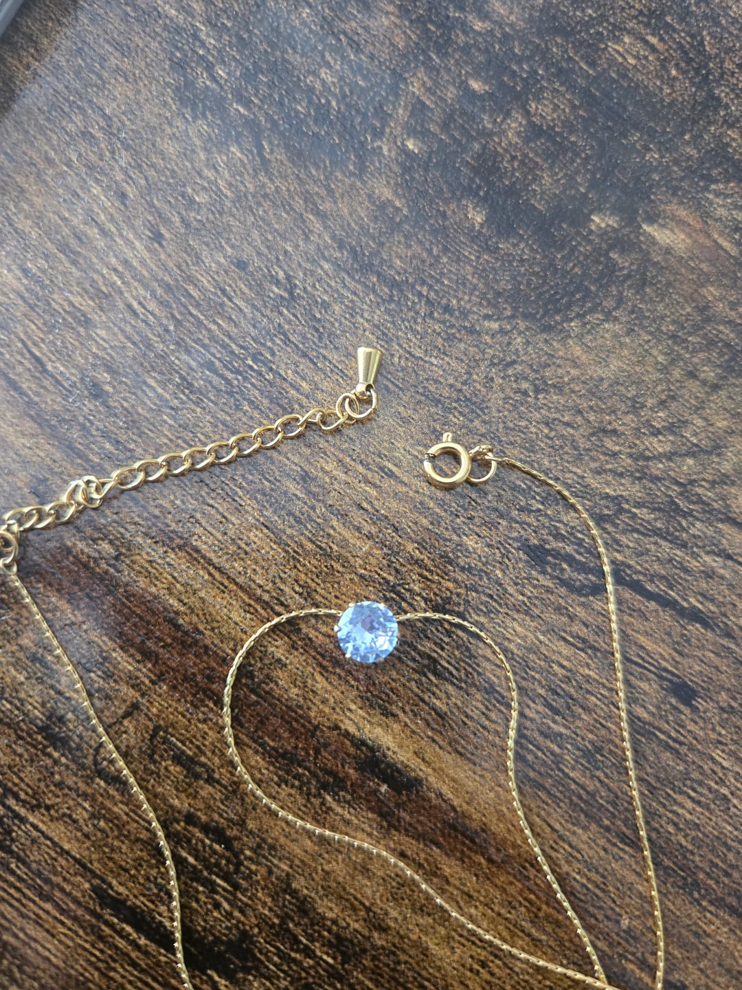 Customer photo review of Dainty Round Crystal Necklace