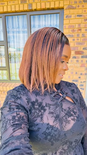 Customer photo review of Vietnamese SDD Bone Straight Ombre Choc Brown Budget Combo (8"+10"+10" 2X6 Closure)