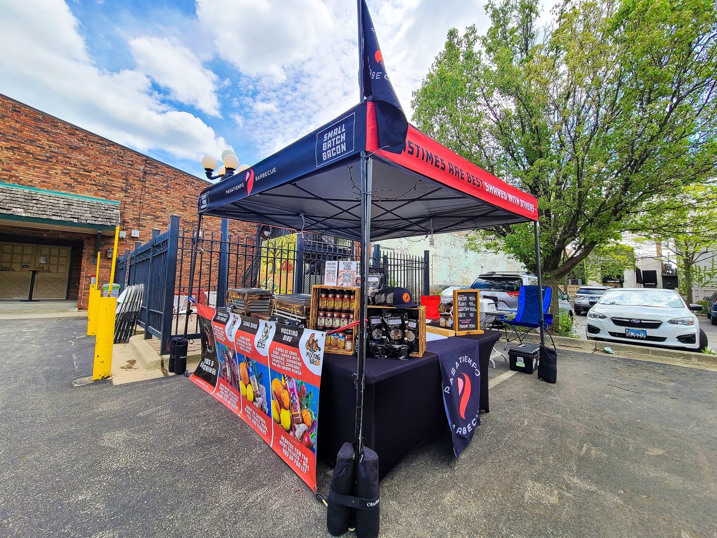 Customer photo review of Custom 10×10 Canopy Wrap Banner for Vendor Tents
