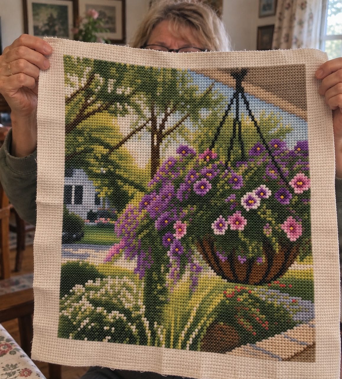 Customer photo review of Custom Cross Stitch Kit- Turn Your Photo Into Handmade Art
