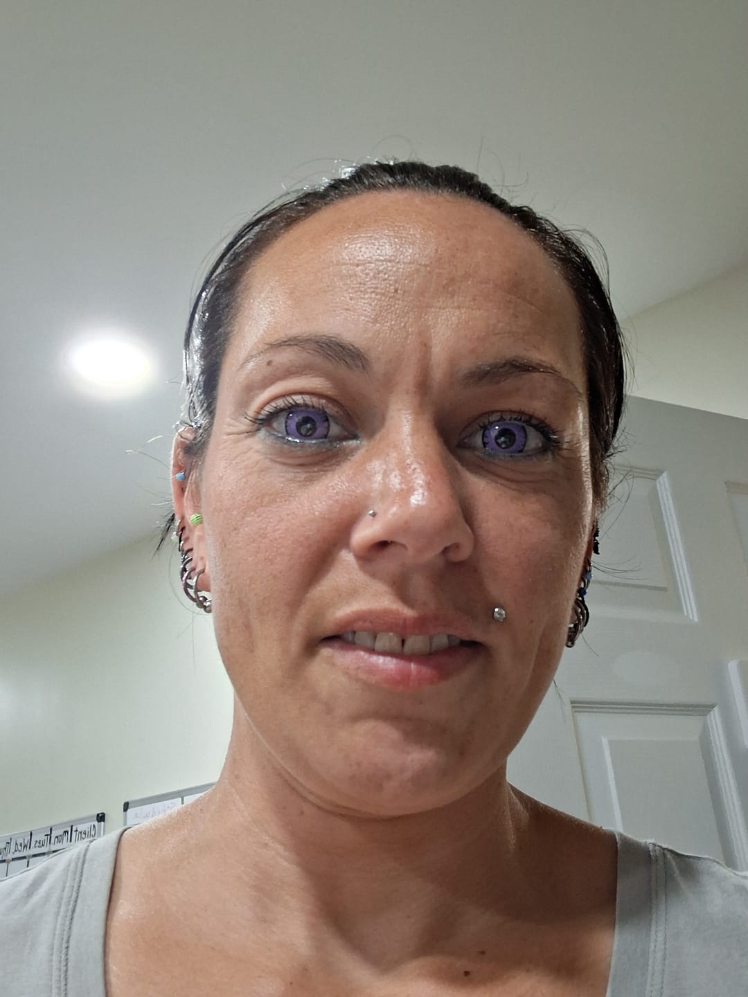 Customer photo review of Cosplay Butterfly Purple Colored Contact Lenses