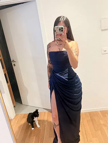 Customer photo review of The Diana Maxi Dress - Navy