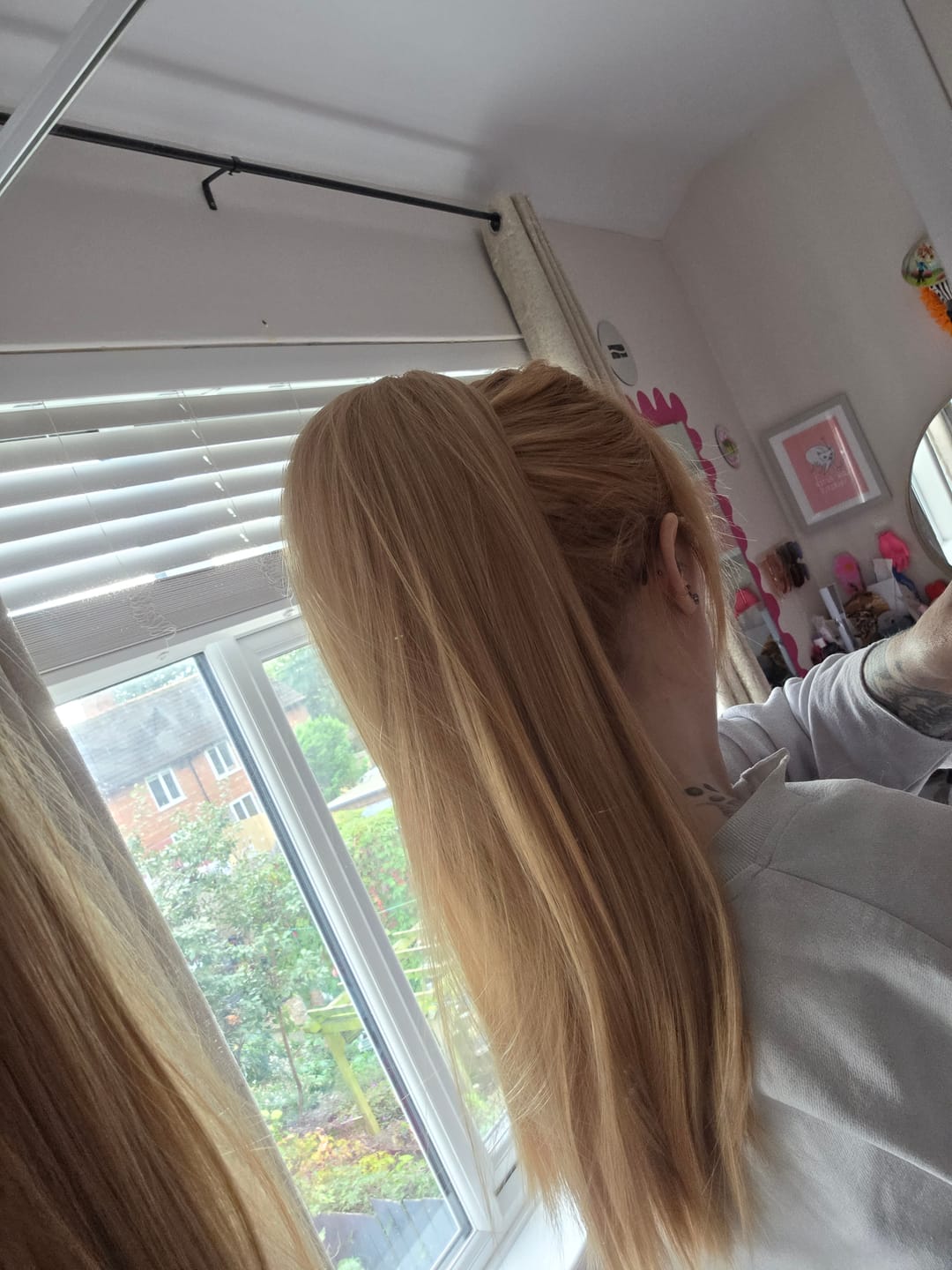 Customer photo review of Stranded Long Straight Clip-in Ponytail - Colour #27 Honeysuckle
