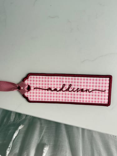 Customer photo review of Custom Embroidered Name Bookmark